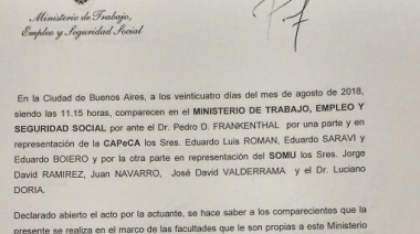 Capeca acordó pagar 10.300 pesos el salario básico de navegación