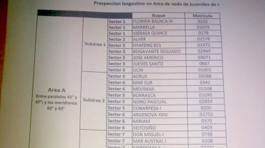 Langostino: Se conoció la lista de buques que participarán de la prospección