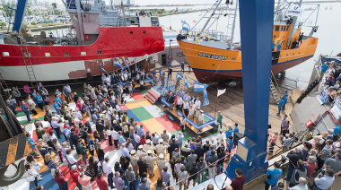 Contessi realizó inauguración de instalaciones y botadura del buque fresquero “Nuevo Quequén”