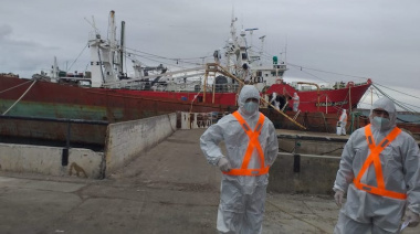 Llegaron a Deseado los marineros correntinos del Vieirasa Dieciséis