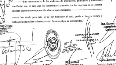 Gremios firmaron el acta, pero pidieron una compensación si las empresas no cumplen con la palabra empeñada 