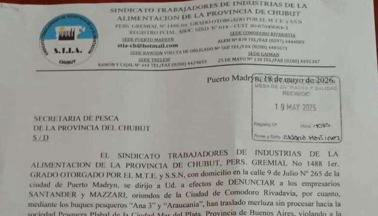 El STIA Chubut salió con los tapones de punta contra dos conocidos empresarios por la fuga de merluza a Mar del Plata