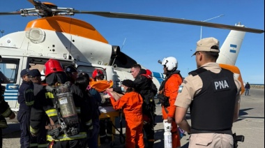 Urgente evacuación aérea de tripulante del buque mercante Varamo tras sufrir fractura de cráneo